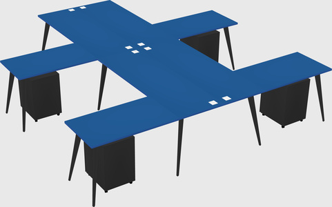 Shared l-shaped office desk system