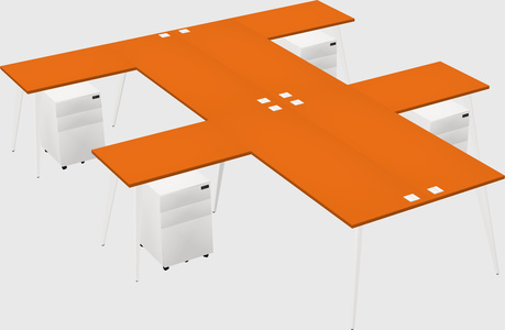 Shared l-shaped office desk system