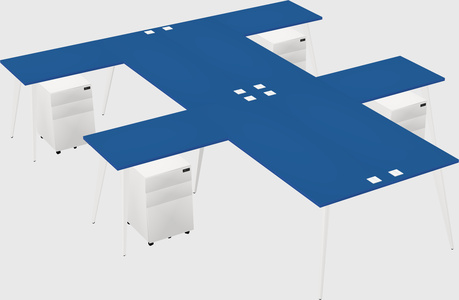 Shared l-shaped office desk system