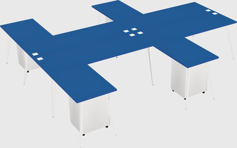 Shared l-shaped office desk system