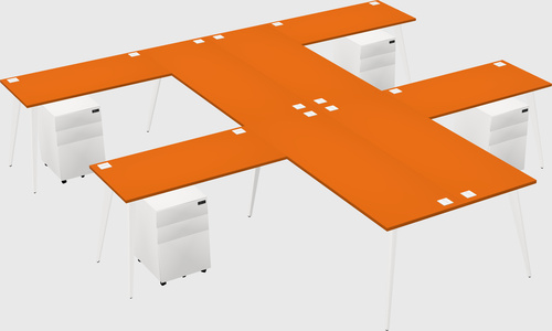Shared l-shaped office desk system