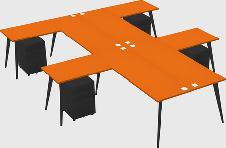 Shared l-shaped office desk system