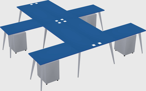 Shared l-shaped office desk system