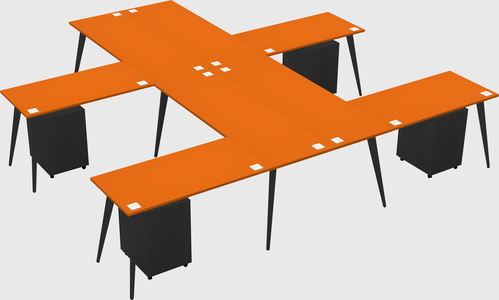 Shared l-shaped office desk system