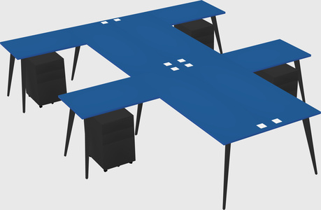 Shared l-shaped office desk system