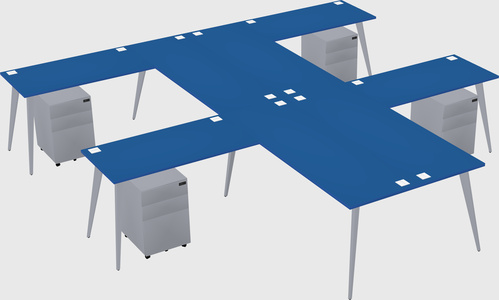 Shared l-shaped office desk system