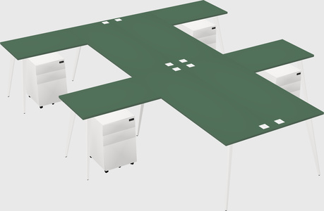 Shared l-shaped office desk system