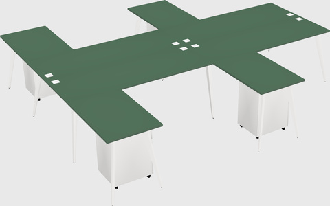 Shared l-shaped office desk system