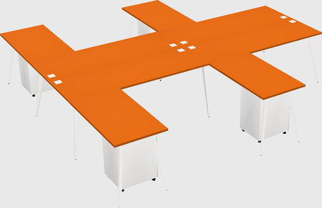 Shared l-shaped office desk system