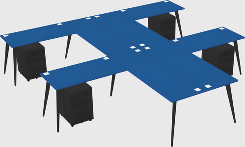 Shared l-shaped office desk system