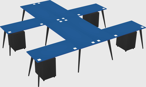 Shared l-shaped office desk system