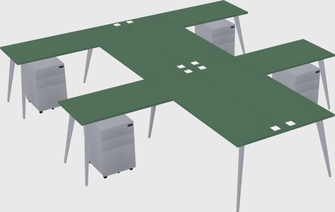 Shared l-shaped office desk system