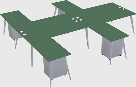 Shared l-shaped office desk system