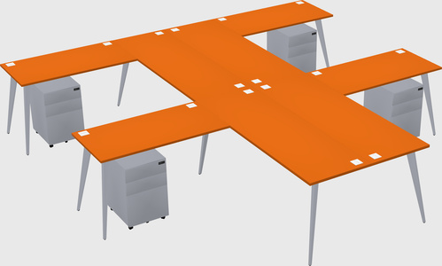 Shared l-shaped office desk system