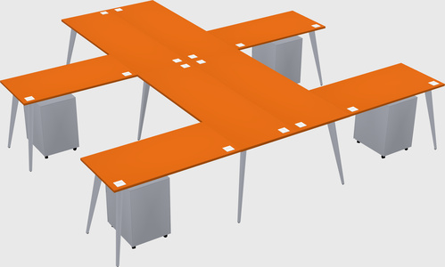 Shared l-shaped office desk system