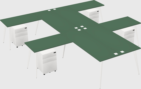 Shared l-shaped office desk system
