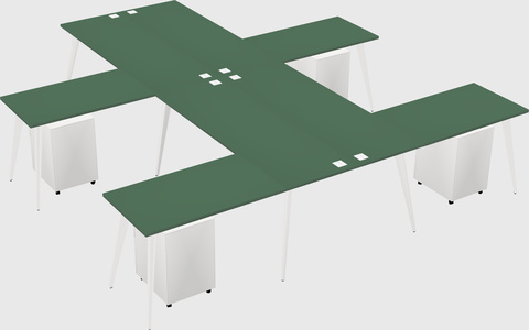 Shared l-shaped office desk system