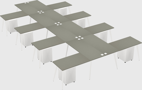 Shared l-shaped office desk system