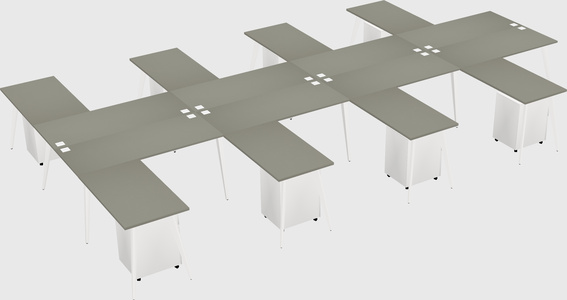 Shared l-shaped office desk system