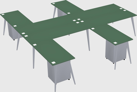 Shared l-shaped office desk system