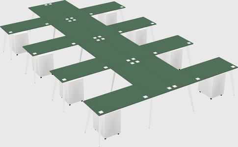 Shared l-shaped office desk system