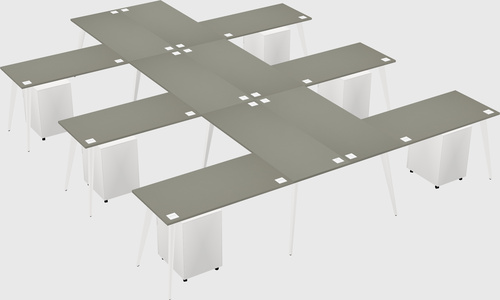 Shared l-shaped office desk system