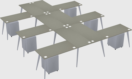 Shared l-shaped office desk system