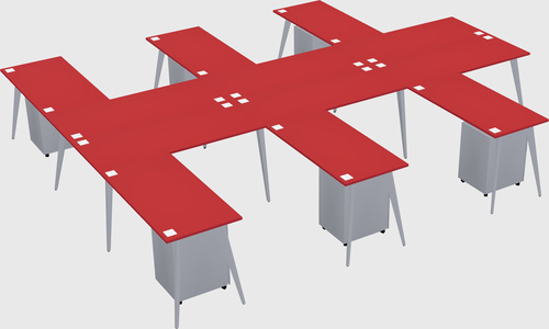 Shared l-shaped office desk system
