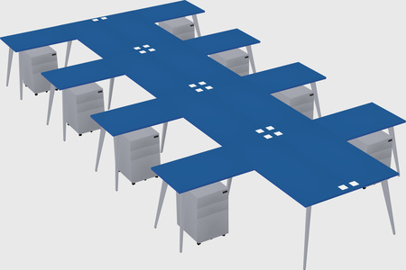 Shared l-shaped office desk system