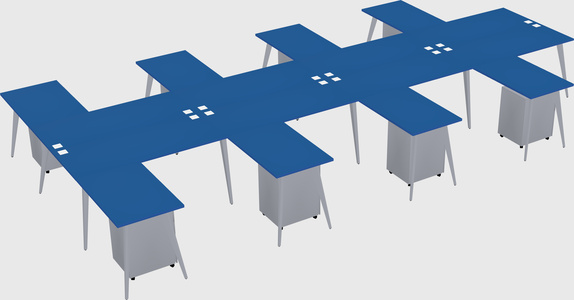 Shared l-shaped office desk system