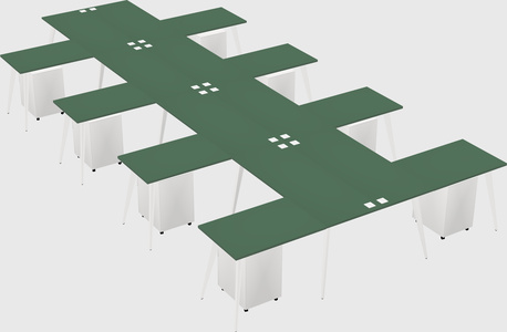 Shared l-shaped office desk system