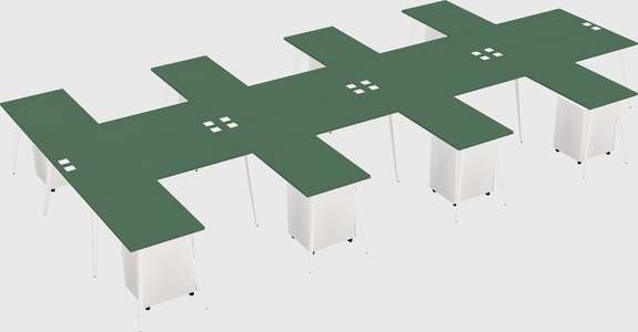 Shared l-shaped office desk system