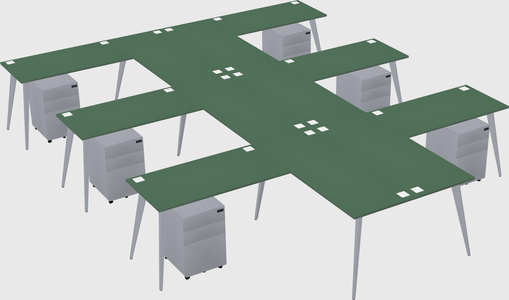 Shared l-shaped office desk system