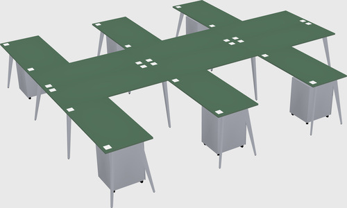 Shared l-shaped office desk system