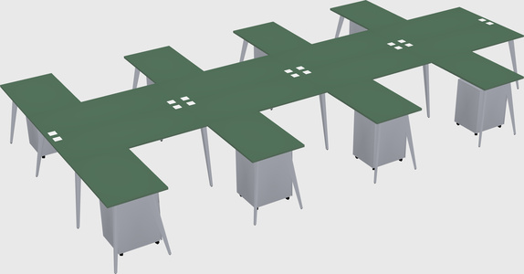 Shared l-shaped office desk system