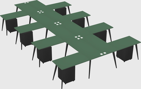 Shared l-shaped office desk system