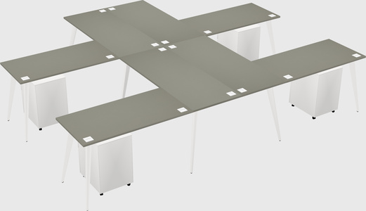 Shared l-shaped office desk system