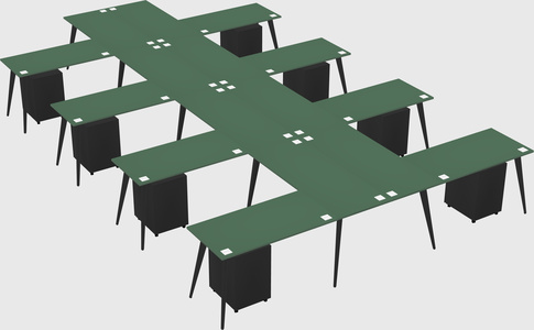 Shared l-shaped office desk system