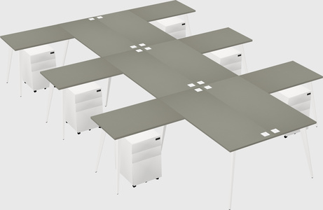 Shared l-shaped office desk system