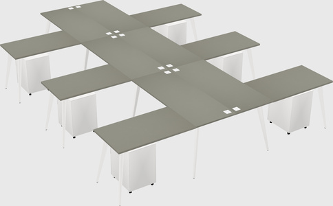 Shared l-shaped office desk system