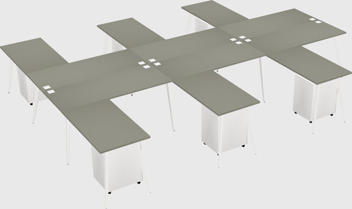 Shared l-shaped office desk system