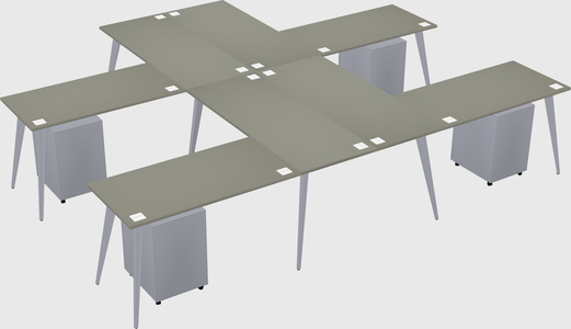 Shared l-shaped office desk system