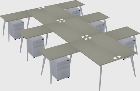 Shared l-shaped office desk system