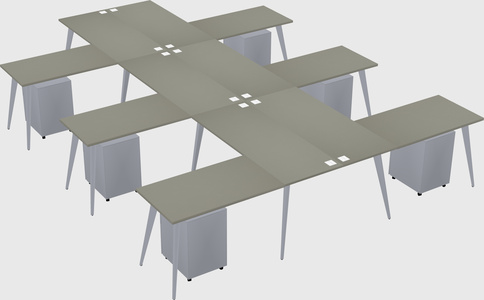 Shared l-shaped office desk system