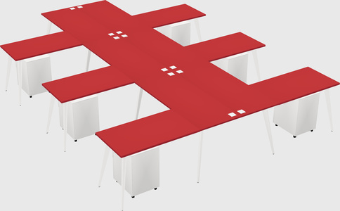 Shared l-shaped office desk system