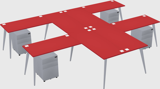 Shared l-shaped office desk system