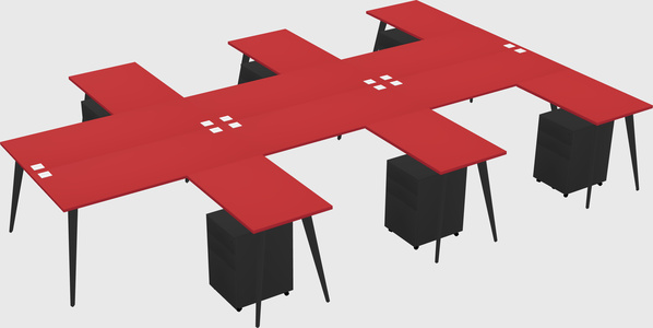 Shared L-shaped Office Desk System