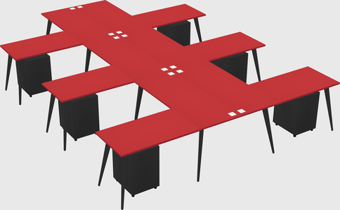 Shared l-shaped office desk system