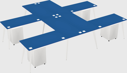 Shared l-shaped office desk system