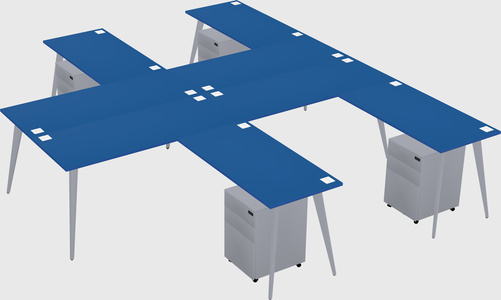 Shared l-shaped office desk system